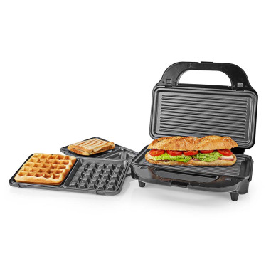 Multi gril  Gril / Sandwich / Waffle  900 W  28 x 15 cm  Contrôle auto