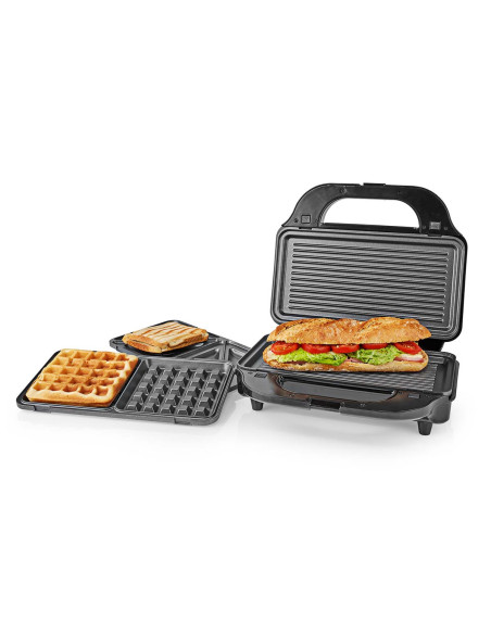 Multi gril  Gril / Sandwich / Waffle  900 W  28 x 15 cm  Contrôle auto