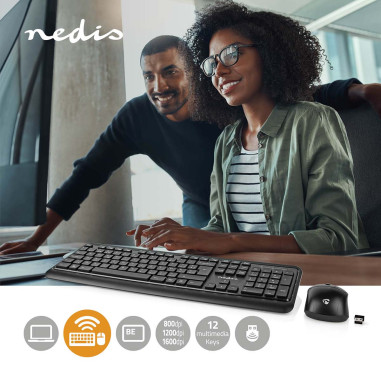 Kit clavier et souris  Sans Fil  Connexion souris et clavier: USB  800