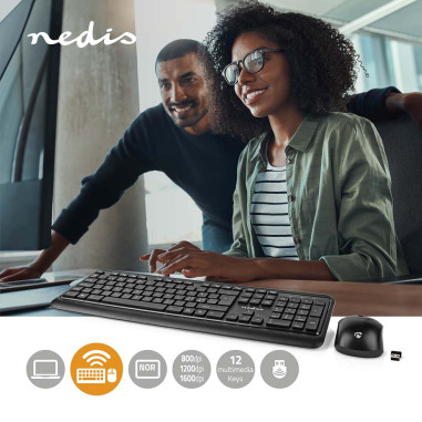 Kit clavier et souris  Sans Fil  Connexion souris et clavier: USB  800