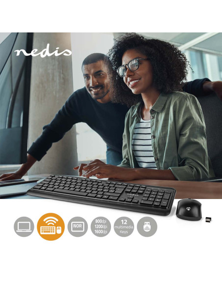Kit clavier et souris  Sans Fil  Connexion souris et clavier: USB  800