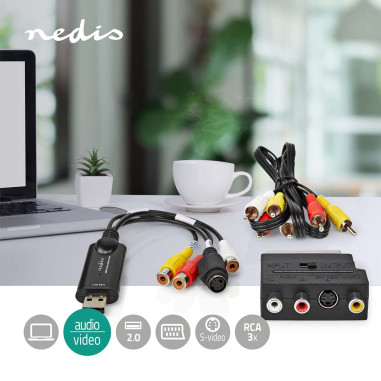 Numériseur Vidéo  USB 2.0  480p  Câble A / V / Péritel