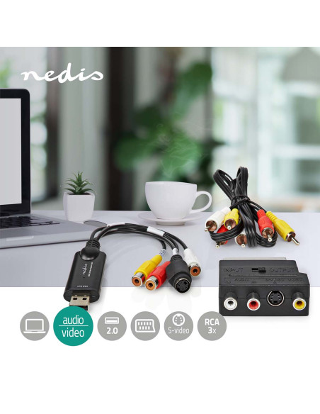 Numériseur Vidéo  USB 2.0  480p  Câble A / V / Péritel