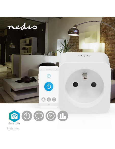 NEDIS Prise intelligente SmartLife  Wi-Fi  Wattmètre  3680 W