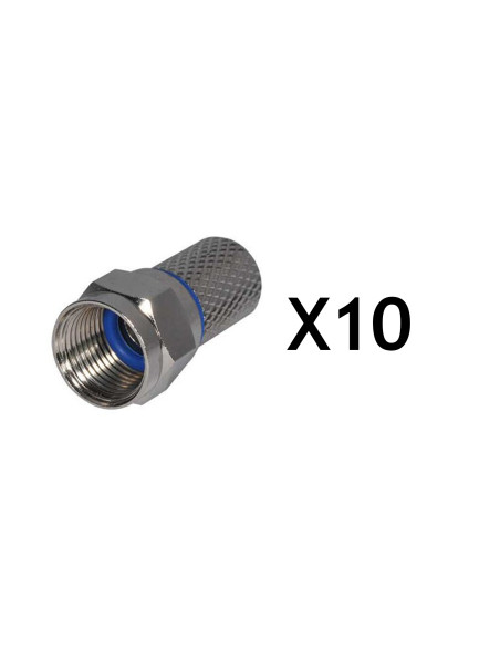 SERVIMAT 10 Fiches F 7 mm Haute Qualité à Visser avec Joint tntsat tv