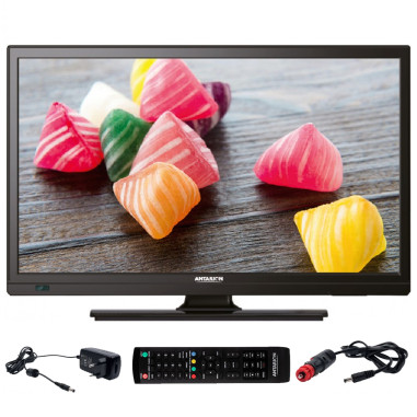 ANTARION TV LED 19" 48cm TéléviseurHD Camping car 12V Port USB DVB-T2