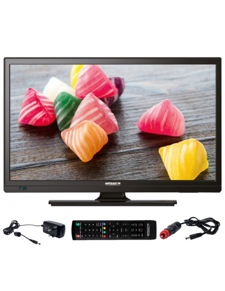 ANTARION TV LED 19" 48cm TéléviseurHD Camping car 12V Port USB DVB-T2