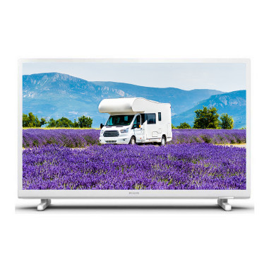 PACK PHILIPS TV LED 24" 60cm Téléviseur HD 12V Tuner SAT Blanc pour Camping-car + ANTARION Support TV
