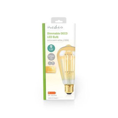 Ampoule LED filament E27  ST64  4.9 W  470 lm  2100 K  Variable  Blanc