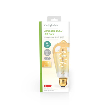 Ampoule LED filament E27  ST64  3.8 W  250 lm  2100 K  Variable  Blanc