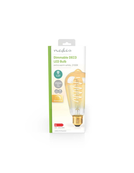 Ampoule LED filament E27  ST64  3.8 W  250 lm  2100 K  Variable  Blanc