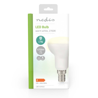 Ampoule LED E14  R50  4.9 W  470 lm  2700 K  Blanc Chaud  Clair  1 piè