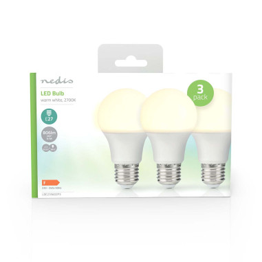 Ampoule LED E27  A60  8.5 W  806 lm  2700 K  Blanc Chaud  Style rétro