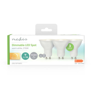 Ampoule LED GU10  Spot  4.5 W  345 lm  2700 K  Variable  Blanc Chaud
