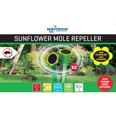 WEITECH Chasse taupes solaire pour Surface de 400m²