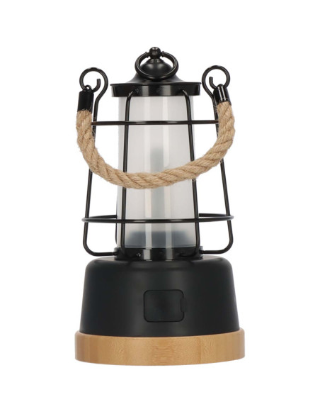 Lampe de camping rechargeable CAL 1 avec corde de chanvre et base en b