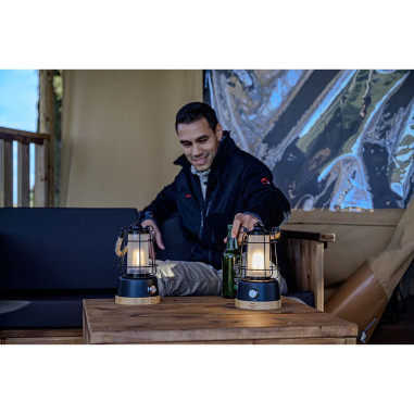 Lampe de camping rechargeable CAL 1 avec corde de chanvre et base en b