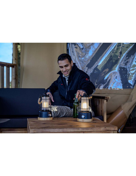 Lampe de camping rechargeable CAL 1 avec corde de chanvre et base en b