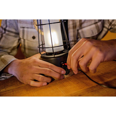 Lampe de camping rechargeable CAL 1 avec corde de chanvre et base en b