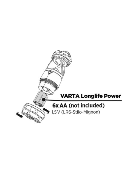 Lampe torche  Alimenté par pile  6x AA/LR6  Flux lumineux nominal: 450
