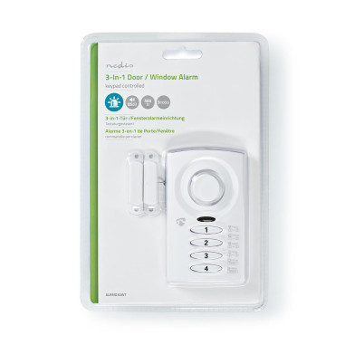 Alarme porte de fenêtre  Alimenté par pile  3x AAA/LR03  85 dB  Blanc