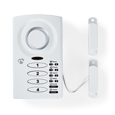 Alarme porte de fenêtre  Alimenté par pile  3x AAA/LR03  85 dB  Blanc