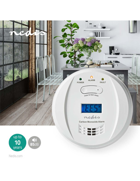 Alarme de monoxyde de carbone  Alimenté par pile  Autonomie de la batt