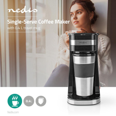 Machine à café  Filtre a café  0.4 l  1 Tasses  Argent / Noir