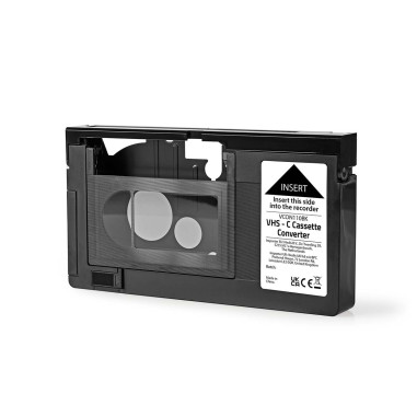 Convertisseur VHS  Conversion: VHS-C à VHS  Brancher et utiliser  Noir