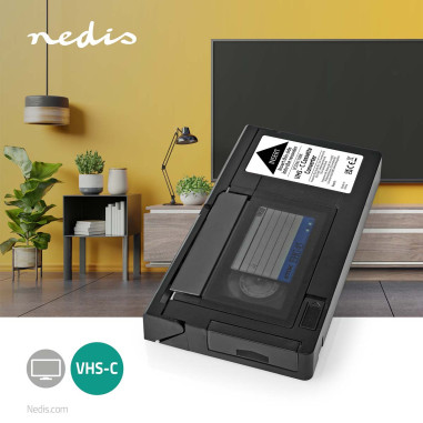 Convertisseur VHS  Conversion: VHS-C à VHS  Brancher et utiliser  Noir
