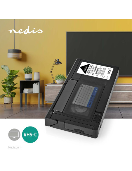 Convertisseur VHS  Conversion: VHS-C à VHS  Brancher et utiliser  Noir