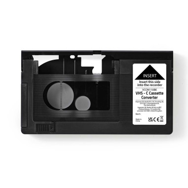 Convertisseur VHS  Conversion: VHS-C à VHS  Brancher et utiliser  Noir