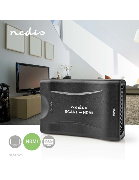Convertisseur HDMI  SCART Femelle  HDMI? sortie  Une voie  1080p  1.2