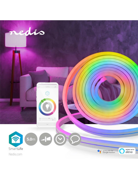 Bande LED SmartLife  Wi-Fi  Multi couleur  SMD  5.00 m  IP65  2700 K