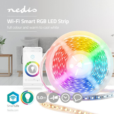 Bande LED SmartLife  Wi-Fi  Blanc Chaud / Blanc Froid / RGB  SMD  5.00