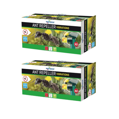 PACK WEITECH 2x Répulsif à fourmis à ultrasons Surface 2x400m² vibrations