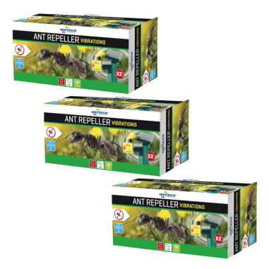 PACK WEITECH 3x Répulsif à fourmis à ultrasons Surface 2x400m² vibrations