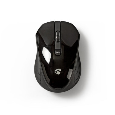 PACK NEDIS Tapis de souris Gel Noir + Souris PC sans fil 1 000 ppp 3 boutons Noir