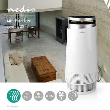 PACK NEDIS 2X Purificateur d'Air 20 m2 35 Watts 3 Vitesses
