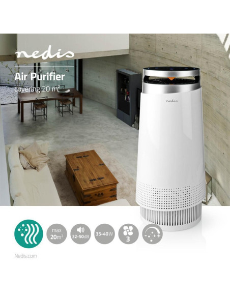 PACK NEDIS 2X Purificateur d'Air 20 m2 35 Watts 3 Vitesses