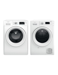 PACK WHIRLPOOL Lave-linge frontal 9kg 1400 trs/min 14 programmes + Sèche-linge frontal condensation 8kg