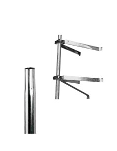 Pack HDSAT Paire d'étriers en U pour mât déport 50cm + Mât Emboitable 1m50 Diamètre 50mm