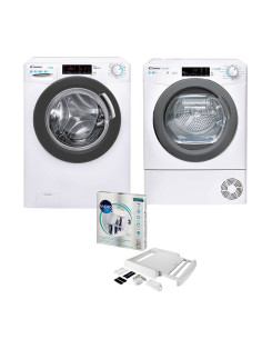 Pack CANDY Lave-linge Frontal 13Kg 1400Trs/min + Sèche-linge Frontal Condensation 10Kg + Kit de superposition
