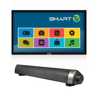 PACK ALDEN TV LED 19" 48cm Téléviseur Connecté GooglePlay Bluetooth Camping Car + I-SOUND-HD BARRE DE SON STEREO