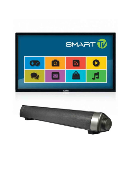 PACK ALDEN TV LED 19" 48cm Téléviseur Connecté GooglePlay Bluetooth Camping Car + I-SOUND-HD BARRE DE SON STEREO