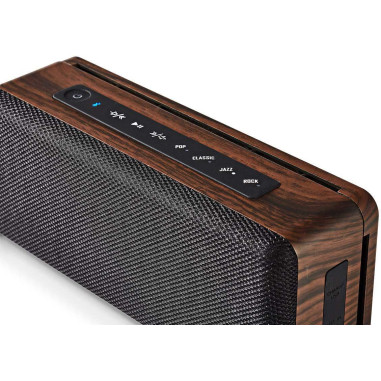 NEDIS Haut-Parleur Bluetooth 30 W Étanche Égaliseur Noir/Marron