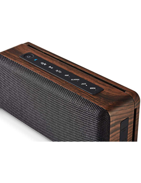 NEDIS Haut-Parleur Bluetooth 30 W Étanche Égaliseur Noir/Marron