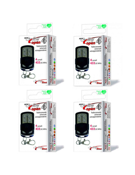 JOLLY OPEN 4 TÉLÉCOMMANDE RADIO DE PORTAIL COPIEUSE UNIVERSELLE PACK DE 4