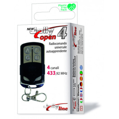 JOLLY OPEN 4 TÉLÉCOMMANDE RADIO DE PORTAIL COPIEUSE UNIVERSELLE PACK DE 4