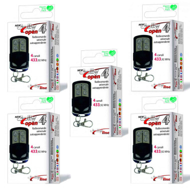JOLLY OPEN 4 TÉLÉCOMMANDE RADIO DE PORTAIL COPIEUSE UNIVERSELLE PACK DE 5